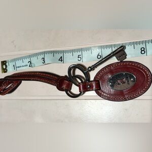 FOSSIL LEATHER KEY & LOCK KEYCHAIN KEY FOB BAG CHARM KEYCHAIN HANG TAG